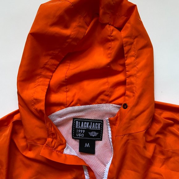 BLACKJACK 1999 USA Windbreaker Retro 90s Jacket Pullover 1/2 Zip Medium Vintage - Picture 2 of 13